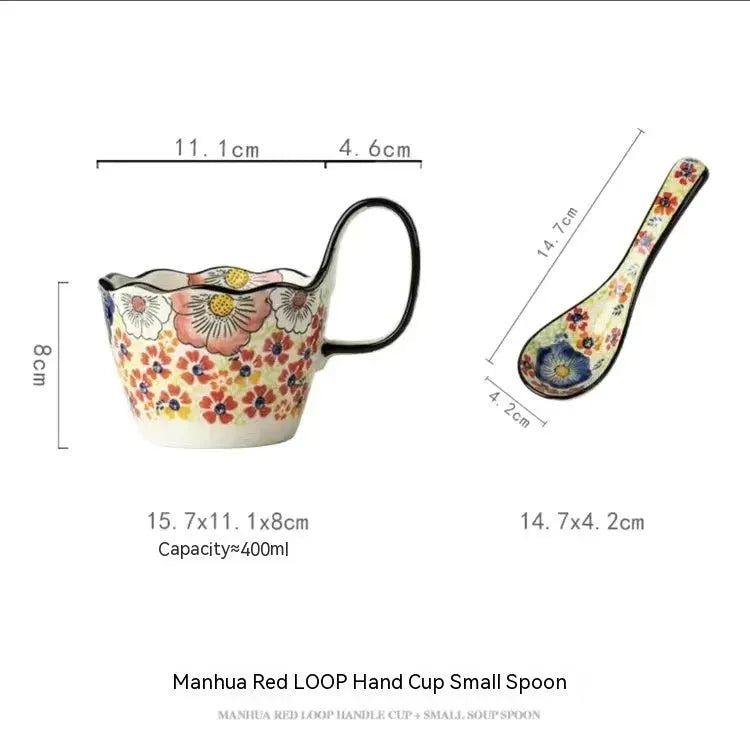 Handmade Large Capacity Painted Irregular Cups - Bellarte Enchanté Handmade Large Capacity Painted Irregular Cups
